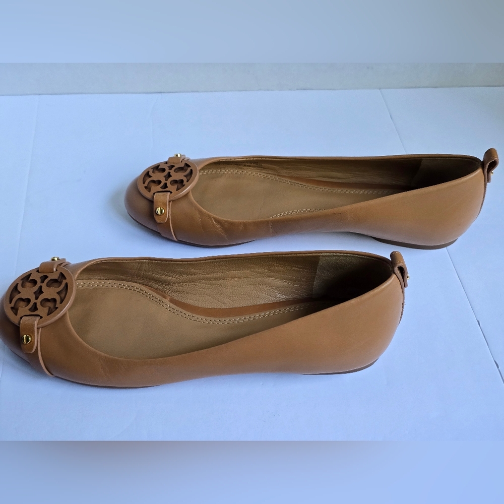 Tory Burch Tan Ballet Flats 7m Gabriel - Picture 4 of 6